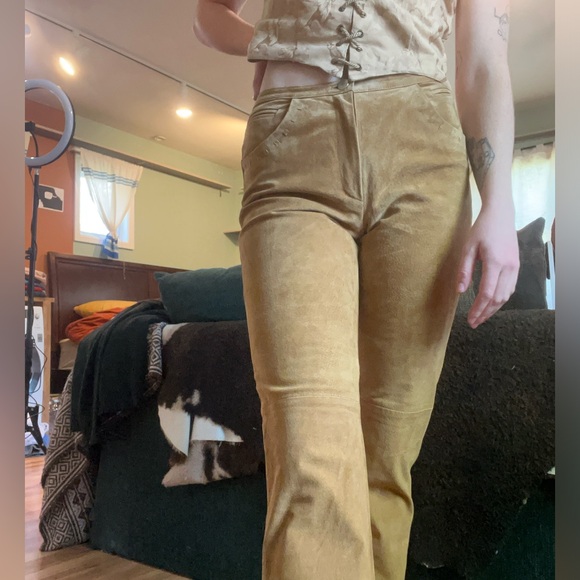 Cali Cali 100% Leather Pants. 28W 30L Cowboy Country Rodeo Summer Vibes - Picture 12 of 16